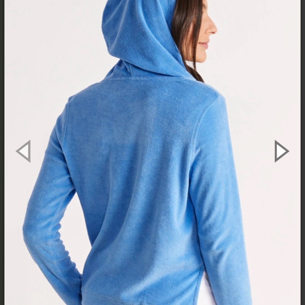 NWT Vineyard Vines Terry Towel Hoodie in Ocean Breeze Blue - Picture 3 of 9